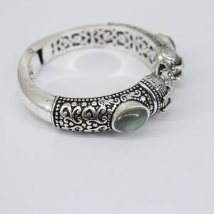 Handmade Labradorite <b>Bangle</b> Adjustable 925 Sterling <b>Silver</b> <b>Bracelet</b> Gemstone Jewelry Gift For Women Elegant Design - Product Image 4