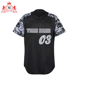 Ensemble uniforme pour homme : maillot de baseball noir avec manches camouflage et pantalon gris, en polyester respirant pour adultes - Product Image 4