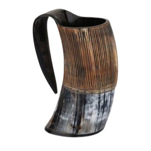 Jarra de Cuerno de Búfalo Auténtico - Diseño Moderno Hecho a Mano con Forma Natural para Beber Cerveza Ale, Vino - Accesorios de Bar, Fiestas, Saludos y Brindis - Product Image 3