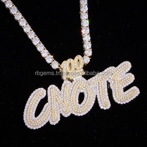 Collar con colgante de estrella de David de latón para niños # Zirconia Redonda de Corte Brillante de la India, Gemas RB PEN3STR - Product Image 1