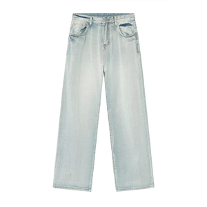 Nouveau design 2026 – Jean uni bleu ciel – Fabricant de jeans coupe droite sur mesure bleu clair pour homme - Product Image 1