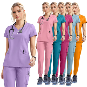 Wholesale Custom Logo Men Women Unisex Nurse Surgical Suit <b>Doctor</b> Medical Hospital Uniform <b>Set</b> Top Jogger Pants Scrubs <b>Set</b> - Product Image 6