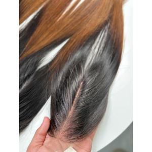 Ombre Lace Closure Straight Dark Root <b>Chestnut</b> Brown Vietnamese Virgin Double Drawn Human Hair Wholesale - Product Image 1