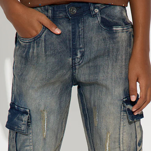 Pantalon en jean pour garçons, taille mi-haute, design élégant, couleur unie, finition lisse, idéal pour les commandes en gros - Collection 2026 - Product Image 4