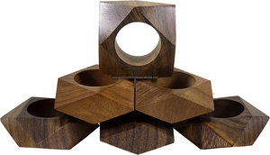 Anneaux de serviette en bois personnalisés, très demandés, pour la décoration de table, mariage, maison, faits à la main - Product Image 6