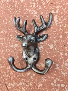 Vintage Cast Iron Stag Head <b>Wall</b> <b>Hook</b> Antique Metal Deer Antler Coat Rack Heavy Duty <b>Wall</b> Mounted Decorative <b>Key</b> Hanger for Home - Product Image 3