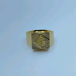 Traditional Gold Religious <b>Ring</b> <b>for</b> <b>Men</b> Classic Designer Finger <b>Ring</b> with Sacred Motif Indian Gold Jewellery <b>for</b> Daily Wear - Product Image 2