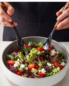 Ensemble de saladiers tendance en corne naturelle avec poignée en marbre, tête en corne noire polie, parfait pour la vaisselle, la salle à manger et les restaurants - Product Image 6