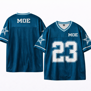 Camiseta de Fútbol Americano de Malla Personalizada al por Mayor para Hombre, Uniforme de Equipo Transpirable de Poliéster, Ropa Deportiva con Cuello en V, Alta Calidad, OEM, al por Mayor - Product Image 1