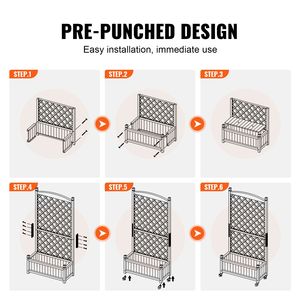 2 pz. Lettiere da Giardino Rialzate Autoportanti in Legno per Esterni 152x33x156 cm con Fori di Drenaggio per Piante e Recinzioni - Product Image 6