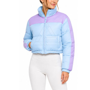 Trendy Women <b>Cropped</b> <b>Puffer</b> <b>Jacket</b> Featuring Lightweight Soft Material For Winter Outfits Travel And Outdoor Adventures - Product Image 4