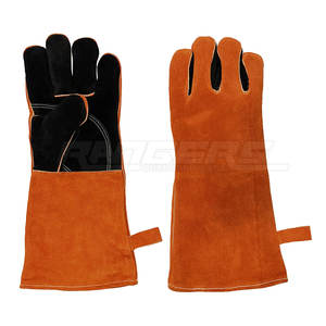 Gants de soudage résistants à la chaleur, noirs et orange, gants de travail industriels, logo personnalisé OEM, gants de sécurité résistants aux flammes en gros - Product Image 1