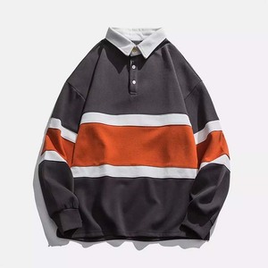 <b>Men</b> Custom Rugby Jersey <b>Men's</b> Polo Sweatshirt Embroidery Screen Printing Long Sleeve T Shirt Striped Polo Shirt for <b>Men</b> - Product Image 1