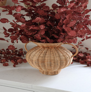 Vase à plantes en rotin tressé à base large et bombée pour les accents végétaux d'intérieur sur table, disponible à prix de gros. - Product Image 6