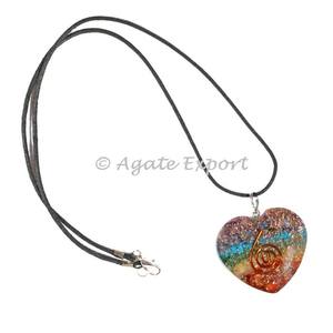 จี้หัวใจออร์กอนไนต์ Scholosite พร้อมจุดคริสตัล - Product Image 3