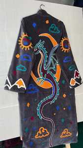 Chaqueta de terciopelo bordada con dragón True Work Long, estilo bohemio Suzani, blazer con dragón solar, bordado tradicional intrincado, abrigo de invierno. - Product Image 5