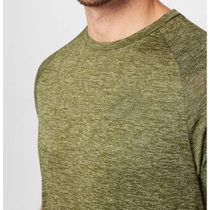 HIFFU SPORTS WEAR Men's Olive Green <b>Raglan</b> Sleeve T-Shirt O-Neck Regular Fit Quick Dry Woven 100% Cotton Casual Solid Color 180g - Product Image 2