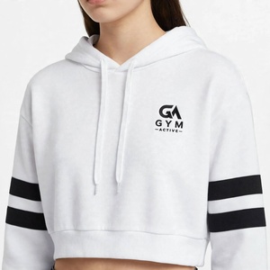 <b>GYM</b> ACTIVE Eco-Friendly Casual Style High Quality Canvas Material Women's Crop Top Hoodie <b>Sweatshirt</b> Drawstring Washed-Quick Dry - Product Image 6