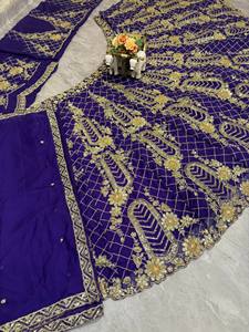 Elegante Lehenga Choli Azul – Traje Nupcial Bordado con Dupatta para Boda y Recepción - Product Image 3