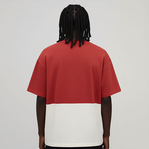 T-shirt Homme Oversize Streetwear à Manches Longues Col Rond en Coton Jersey Tricoté avec Logo Frontal Tissu 320g Haut d'Été - Product Image 5