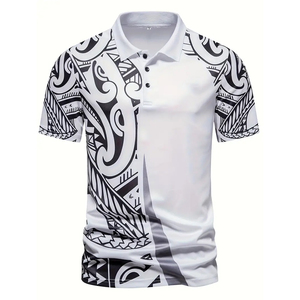 Chemise à manches courtes pour homme 2026, sublimation, respirante, confortable, col en V, élégante, imprimée, polos pour homme - Product Image 3
