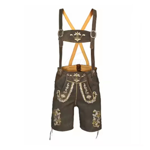 Deutsche Oktoberfest Bayerische Hotpants Damen-Lederhosen Anpassbare Stickerei Lässige Frühjahrssaison Knielange Mittellange Hosen - Product Image 2