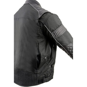Chaqueta de Motocicleta SAMROZ SPORTS Unisex de Cuero Negro Acolchado con Textil de 220g para Todas las Temporadas, con Estampado por Transferencia de Calor y Manga Larga - Product Image 2