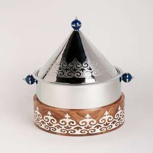 Chauffe-plat en nickel métallique avec couvercle martelé, décoration de table Ramadan, cocotte alimentaire - Product Image 6