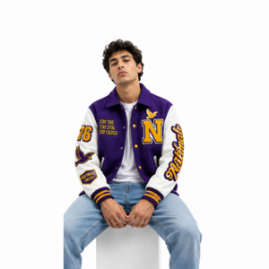 Nouvelle arrivée, veste varsity streetwear de haute qualité, broderie, veste bomber en cuir et laine d'hiver, veste de baseball universitaire - Product Image 2