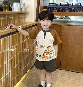 Conjunto de Ropa Infantil de Alta Calidad con Estampado Animal, Camisetas y Pantalones Cortos para Niños, Ropa para el Hogar, Ropa de Calle, Conjuntos para Niños Pequeños - Product Image 3