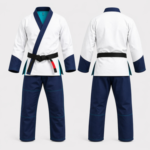 Kimono de Jiu Jitsu de Algodón de Calidad Profesional Personalizable en Colores Azul y Blanco, Trajes de Jujitsu BJJ Gi, Uniforme de Judo, Gran Venta - Product Image 5