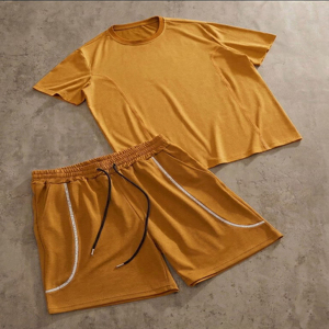 CLOVIX SPORTS High Quality Men Two Piece Set Cotton T <b>Shirt</b> Shorts Casual Summer Wear - Product Image 4