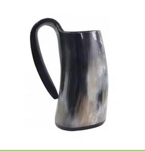 Mug à boire en corne naturelle pure |   Tasse à bière et à café rustique finie à la main avec une ambiance viking - Product Image 2