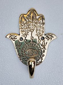 Gancho de pared de latón Hamsa ganchos de mano colgador de llave decorativo - Product Image 4