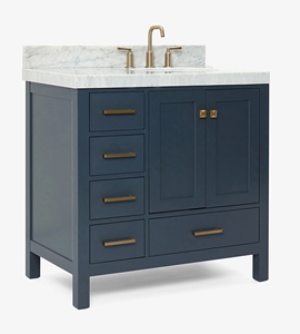 Gabinete de Baño Moderno Abigail OEM de 36 Pulgadas con Lavabo a la Derecha y 7 Opciones de Acabado, Directo de Fábrica en Vietnam - Product Image 2