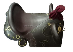 Selle de cheval de stock australien ensemble confortable en cuir véritable Western équipement d'équitation selle - Product Image 5