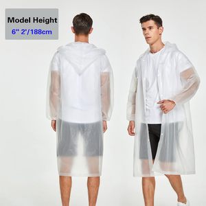 Quality <b>Long</b> Rain Jacket Waterproof Hooded <b>Coat</b> for Men and Women Clear Green Rainwear <b>Lightweight</b> Travel Windbreaker New Top - Product Image 5