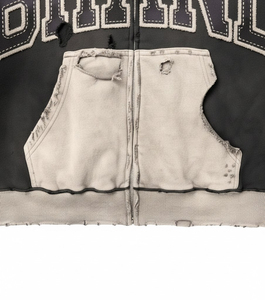Sudadera con Capucha Extra Grande con Cierre, Logotipo de Marca Personalizado en Aplique, Bolsillo, Corte Recortado, Unisex, Tejido French Terry, Sudadera con Capucha para Hombre - Product Image 5