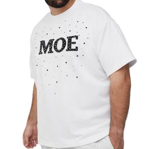 T-shirt pour homme en coton premium avec strass, motif graphique en cristal thermocollé minimaliste, style streetwear, personnalisable, OEM, vente en gros, fabricant d'usine - Product Image 1