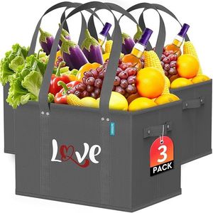 Borse Pieghevoli Resistenti per la Spesa con Fondo Rinforzato, Borse Riutilizzabili per la Spesa con Manici Comodi - Product Image 1