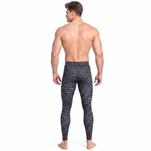 Leggings de compression imprimés léopard pour hommes, pantalons de yoga légers imprimés, spandex polyester, écologiques, collants de sport pour hommes - Product Image 4