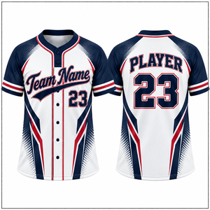 Ensemble 3 pièces personnalisé de maillot, pantalon et ceinture de baseball à 2 boutons – Uniforme d'équipe par sublimation – Vente en gros OEM - Product Image 1