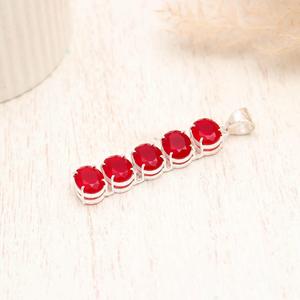 Pendentif en argent sterling 925 avec grenat rouge, fait main, pierre de naissance de janvier, bijou minimaliste, collier en pierres précieuses, cadeau - Product Image 1