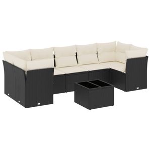Set Divano da Giardino in Rattan Nero 6 Posti Resistente alle Intemperie Arredamento da Esterno Design Contemporaneo - Product Image 2