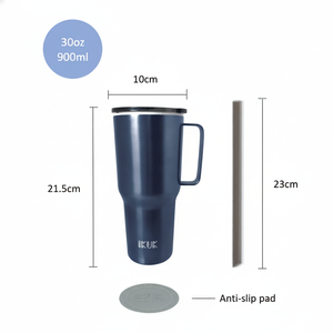 Popular 30Oz/900Ml Vasos de té Boba con aislamiento de doble pared Botella portátil con asa y forro de porcelana - Product Image 5