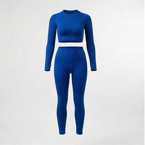 Conjunto de Yoga de Alta Calidad Hecho a Medida para Mujer, Talla Grande, Largo hasta la Rodilla, Ropa Deportiva Sólida con Decoración Bordada, Trajes de Gimnasio y Fitness - Product Image 1