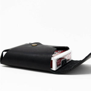 Sac de rangement pour cartes à jouer en cuir avec logo personnalisé, portable, pour jeux de société, poker, dés, accessoires de jeu, pochette en cuir pour cartes de poker - Product Image 1