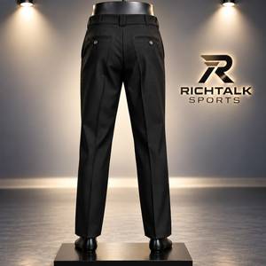Custom Men's Mid Waist Wool Worsted Tailored Slim Fit <b>Pants</b> <b>Straight</b> <b>Leg</b> Pleated Front Business Casual - Product Image 2