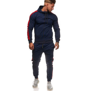 ชุดเซ็ตแทรคสูทสตรีทแวร์ลายทางสำหรับผู้ชาย สไตล์วินเทจ ล้างสีแบบแอซิดวอช เสื้อสเวตเชิ้ต กางเกงสเวตแพนท์ขายาว ชุดออกกำลังกายสำหรับฤดูใบไม้ผลิและฤดูใบไม้ร่วง - Product Image 2