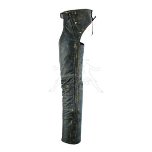 Chaps en cuir pleine fleur confortables de qualité supérieure, adaptés aux passionnés d'équitation et au dressage. - Product Image 4